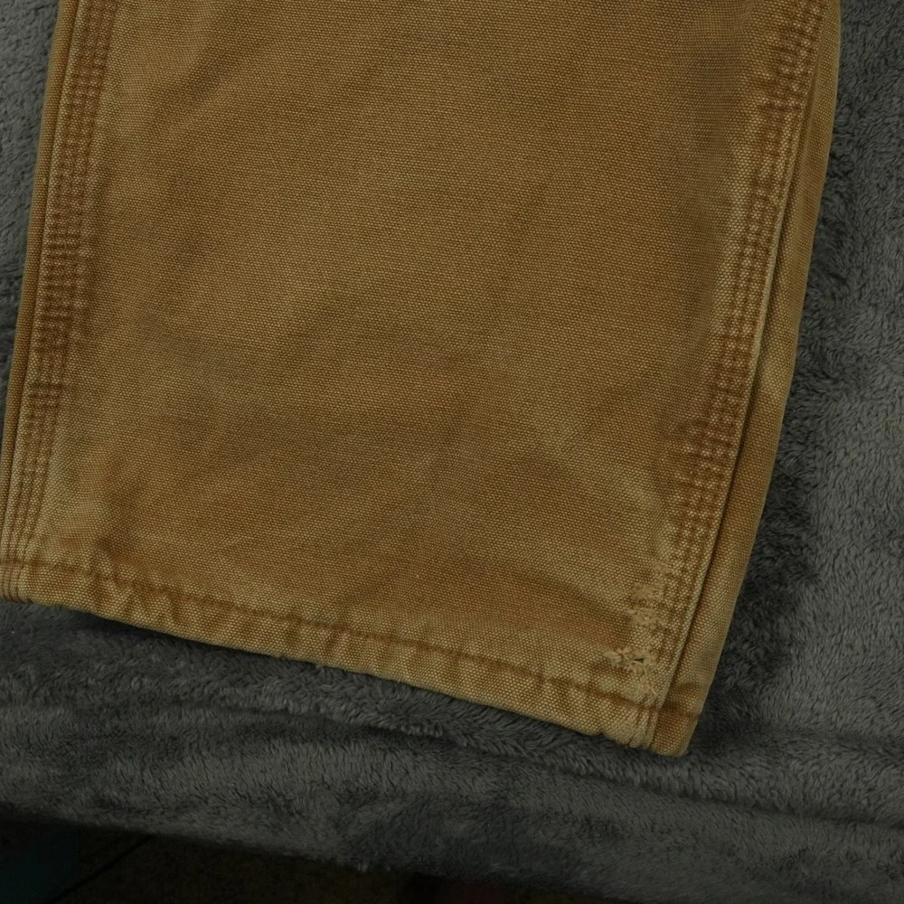Carhartt B111 Carpenter Pants Men 36x32(34x31) Brown Flannel Lined Duck Canvas